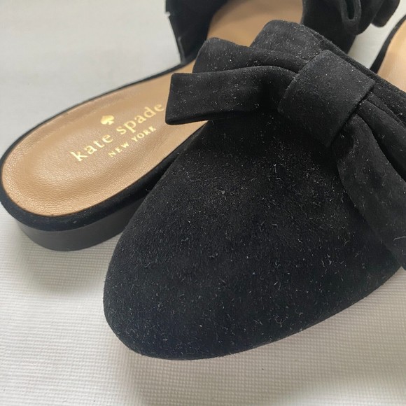 Kate Spade Black Mules Classic Suede Design - Picture 7 of 9